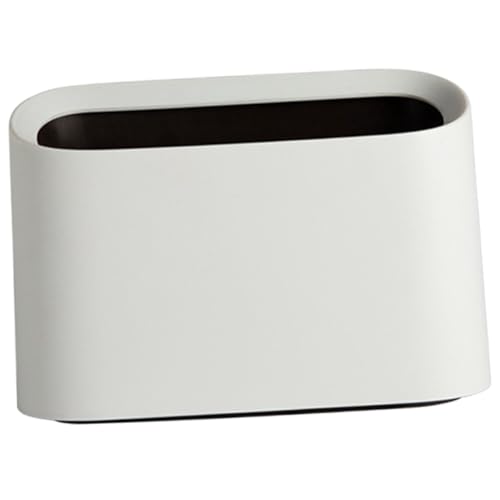 INOOMP Kleiner Tischmülleimer aus Langlebigem mit Doppelwand design Geruchsisolierend Vielseitiger Desktop abfallbehälter für Büro Schlafzimmer und Haushalt Kompakt und Robust Weiß von INOOMP