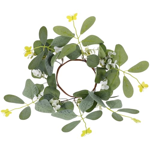 INOOMP Künstlicher Kerzenring Eukalyptus Buchsbaumblätter Teelichthalter Tischkranz für Weihnachten Hochzeit Party Dekoration Langlebig Pflegeleicht INOOMP Künstlicher Kerzenring Eukalyptus Buchsbaumblätter Teelichthalter Tischkranz für Weihnachten Hochzeit Party Dekoration Langlebig Pflegeleicht von INOOMP