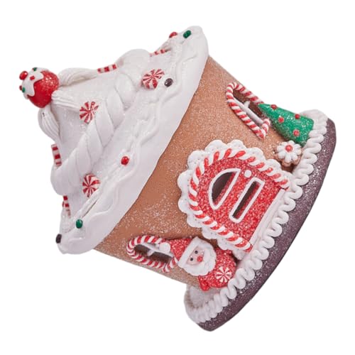 INOOMP LED Beleuchtete Resin Schloss Skulptur Weihnachtliche Tischdekoration Kleines Weihnachtliches Haus Farbenfrohes Weihnachtsornament Geeignet für Wohnzimmer Büro und Festliche Feiern von INOOMP