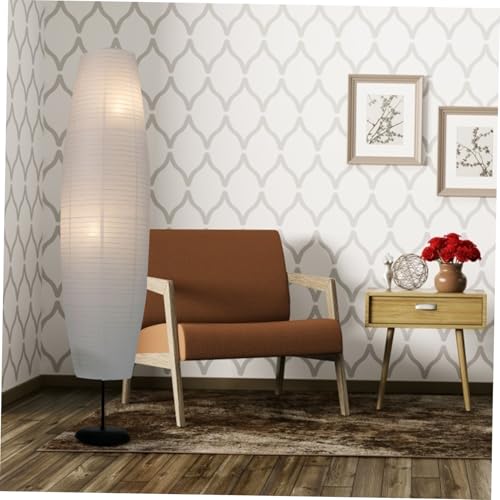 INOOMP LED Lampenschirm aus Papier und Nordisch Schlicht Stehend Leicht Montierbar Passend für Wohnzimmer und Schlafzimmer Dekorative Stehlampe Abdeckung Langlebig und Augenschonend von INOOMP