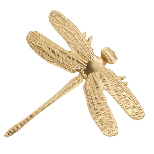 INOOMP Libellenförmiger Möbelknopf aus Massivem Messing Küchenschrankgriff Eleganter Türknauf für Kommode Schrank Vielseitiges Möbelzubehör von INOOMP