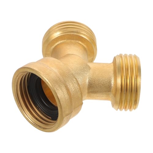 INOOMP Messing-Gartenschlauchanschluss: 1-Zoll-Gewinde-Y-Verteiler – Hochleistungs-Schnellanschluss-Anschlussstück – Für die Bewässerung im Freien, Bewässerung, Zapfenverteiler von INOOMP