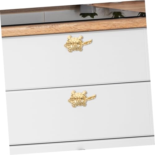 INOOMP Messing Turtle Griff für Schrank Schublade Kommode Dekorativer Langlebiger Möbelknauf im Tierstil Robust Widerstandsfähig Geeignet für Küchenschränke Kleiderschränke Bücherregale von INOOMP