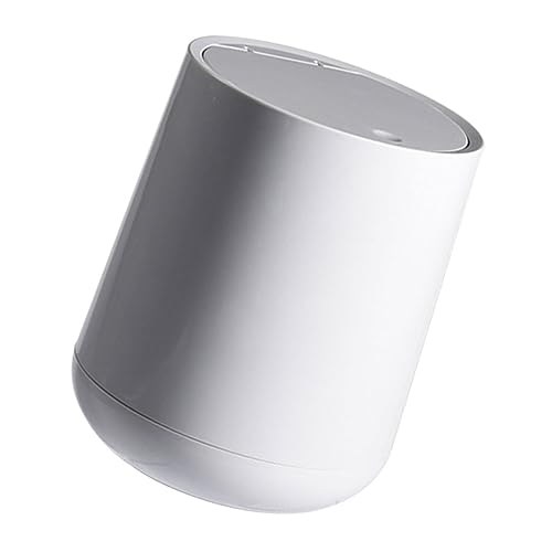 INOOMP Mini Abfalleimer mit Deckel Kreativer Tischabfalleimer aus Kunststoff Kompakter Abfallbehälter für Büro und Zuhause Praktischer Desktop mülleimer im Nordischen Stil von INOOMP