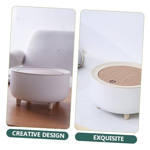 INOOMP Mini Desktop Abfalleimer mit Druckdeckel Kompakter Tischabfalleimer aus Langlebigem Abs Platzsparender Papierkorb für Büro Zuhause Wohnung Sauberer und Moderner Schreibtischkorb von INOOMP