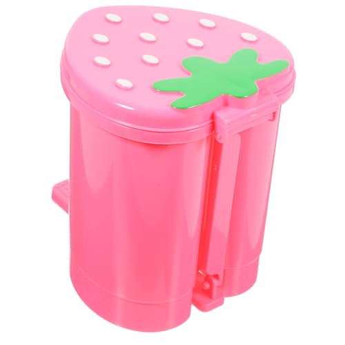 INOOMP Mini Desktop Mülleimer Erdbeerform Press Design PP Kompakt Rosa Tisch Abfalleimer Schreibtisch Papierkorb Büro Küche von INOOMP