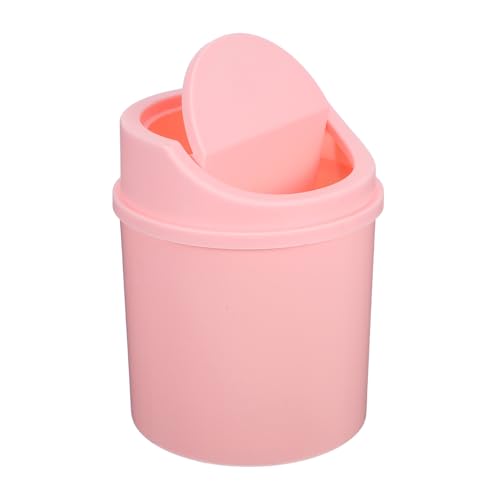 INOOMP Mini Tischmülleimer mit Schwingdeckel Kompakter Abfalleimer für Büro Schlafzimmer und Schminktisch Stilvoller Kleiner Tischabfalleimer für Arbeitsplatte und Desktop von INOOMP