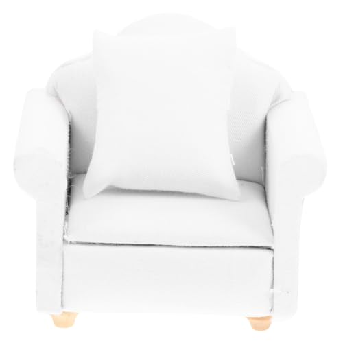 INOOMP Miniatur Sofa für Kleintiere Verschleißfestes Komfortables Hamstersofa Geeignet für Hamster Chinchilla Meerschweinchen und Igel Weiße Einzelsofa Möbel für Kleines Haustierhaus von INOOMP