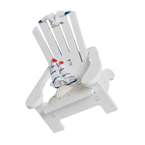 INOOMP Miniatur Strandstuhl Deko Modell Nautischer Weißer Mini Liegestuhl aus Leichtem Festem Material für Puppenhaus und Mikrolandschaft zur Maritimen Tisch Gartendekoration von INOOMP
