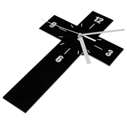INOOMP Moderne Kreuz Wanduhr Geräuschloses Quarzuhrwerk Leise Schlafzimmer Uhr Dekorativ Stilvolle Wohnzimmer Uhr ohne Tickgeräusche Ansprechende Wanddekoration von INOOMP