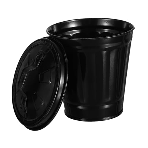 INOOMP Mülleimer mit Deckel für Tisch Kompakter Leichter Abfallbehälter aus Kreatives Design für Zuhause und Büro Tragbarer Schreibtisch müllkorb in Schwarz von INOOMP