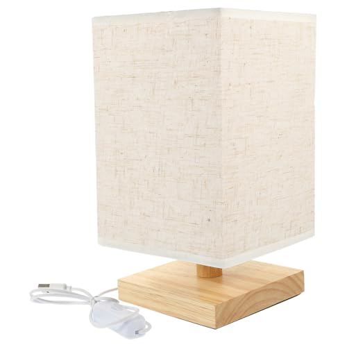 INOOMP Nachttischlampe mit Stoffschirm und Holzsockel USB tischlampe für Schlafzimmer und Wohnzimmer Warmes Licht Langlebig Einfache Bedienung Dekorative Tischleuchte für Gemütliche INOOMP Nachttischlampe mit Stoffschirm und Holzsockel USB tischlampe für Schlafzimmer und Wohnzimmer Warmes Licht Langlebig Einfache Bedienung Dekorative Tischleuchte für Gemütliche von INOOMP