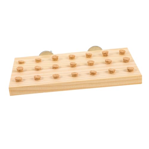 INOOMP Natürliche Vogelplattform aus Holz Stabile Kletterstange für Papageien Wellensittiche Robustes Sitzbrett als Käfigzubehör Großes Rechteckiges Spiel und Knabberbrett von INOOMP