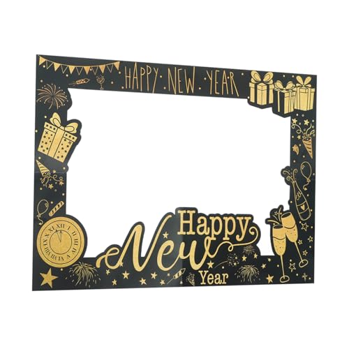 INOOMP Neujahr Foto Requisiten Schwarzer und Goldener Papier Fotorahmen für Silvesterparty Stilvolle und Langlebige Partydekoration für Unvergessliche Feierlichkeiten INOOMP Neujahr Foto Requisiten Schwarzer und Goldener Papier Fotorahmen für Silvesterparty Stilvolle und Langlebige Partydekoration für Unvergessliche Feierlichkeiten von INOOMP