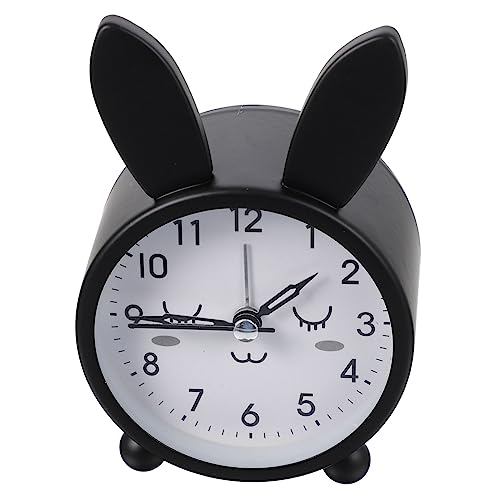 INOOMP Niedliche Cartoon Hasen Tischuhr mit Geräuschlosem Quarzuhrwerk Leuchtenden Bunny Ohren Dekorative Desktop Uhr für Schlafzimmer Büro Wohnzimmer Perfektes für Freunde und Familie von INOOMP