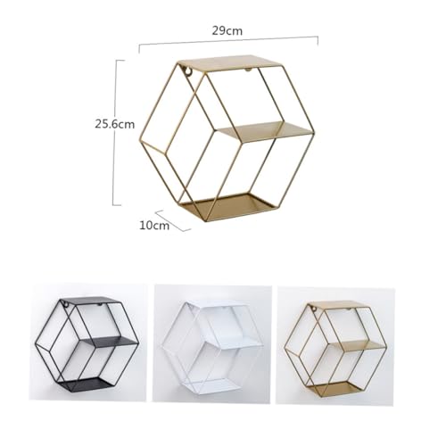 INOOMP Nordisches Hexagon Wandregal Doppellagiges Hängendes Aufbewahrungsregal Vielseitiges Wandablage Organizer für Wohnzimmer Schlafzimmer Küche Einfache Montage ohne Bohren Schwarz INOOMP Nordisches Hexagon Wandregal Doppellagiges Hängendes Aufbewahrungsregal Vielseitiges Wandablage Organizer für Wohnzimmer Schlafzimmer Küche Einfache Montage ohne Bohren Schwarz von INOOMP