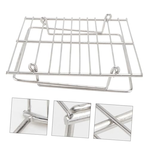 INOOMP Outdoor Edelstahl Grillrost Tragbarer Campinggrill Grillzubehör Stabile Langlebige Grillfläche für Picknick und Wandern von INOOMP