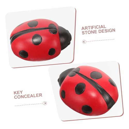 INOOMP Outdoor Schlüsselversteck Stein Wetterfest aus Resin Langlebiger Schlüsselbox Außen für Garten und Haus Täuschend Echter Stein Schlüsselhider mit Modernem Dekor Sicherer von INOOMP