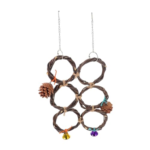 INOOMP Papageien Hängender Käfigring aus Langlebigem Naturholz für Wellensittiche Kanarienvögel Nymphensittiche Fördert Kauen und Bewegung Geeignet für Vogelkäfig Zubehör und Sitzstangen INOOMP Papageien Hängender Käfigring aus Langlebigem Naturholz für Wellensittiche Kanarienvögel Nymphensittiche Fördert Kauen und Bewegung Geeignet für Vogelkäfig Zubehör und Sitzstangen von INOOMP