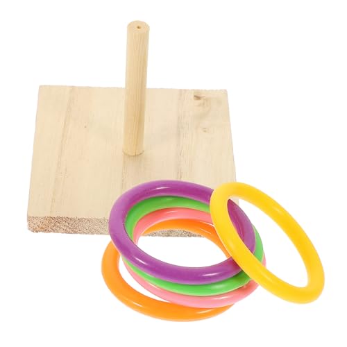 INOOMP Papageien Interaktives Ringwurfspielzeug aus Holz für Papageien Ringe Zufällige Fördert Bewegung von Vögeln für Sittiche INOOMP Papageien Interaktives Ringwurfspielzeug aus Holz für Papageien Ringe Zufällige Fördert Bewegung von Vögeln für Sittiche von INOOMP