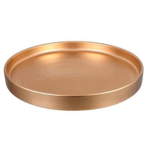 INOOMP Pflanzschale aus Keramik Pflanzentopfsaucer Pflanzetaucer Tablett Pflanzentopfschale Tablett für Pflanzentöpfe Runde Topfschale Entwässerung von Blumentöpfen Golden von INOOMP