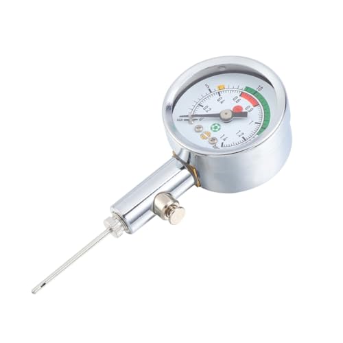 INOOMP Präziser Balldruckmesser mit Nadel Psi Bar Tragbarer Luftdruckprüfer für Fußball Volleyball Basketball mit Metallgehäuse und Luftablassventil Batteriefrei Vielseitig Einsetzbar von INOOMP