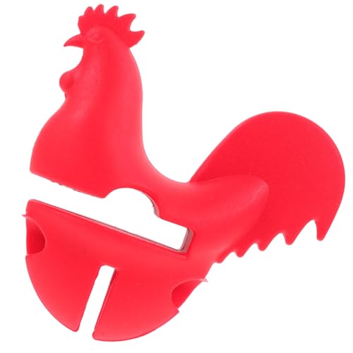 INOOMP Praktischer Silikon Topfdeckelhalter Rooster Form Anti überlauf Kochzubehör mit Sicherem Rundem Design Hitzebeständig Dekorativ für Langsames Kochen Küche von INOOMP