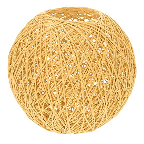 INOOMP Rattan Ball Lampenschirm Boho Deckenleuchte mit Natürlichem Design Diffuse Beleuchtung für Wohnzimmer Schlafzimmer Esszimmer zu Installieren und Robust von INOOMP