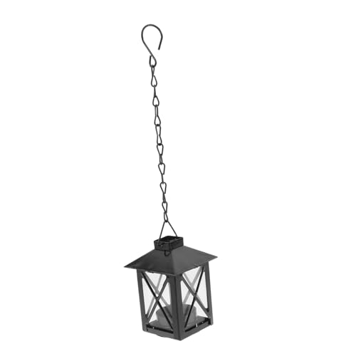 INOOMP Retro Hängender Kerzenhalter aus Eisen Chic Eisenkunst Kerzenständer Robust und Dekorativ für Wandbeleuchtung Vintage Stil für Wohnzimmer und Außenbereiche Schwarzes Design von INOOMP