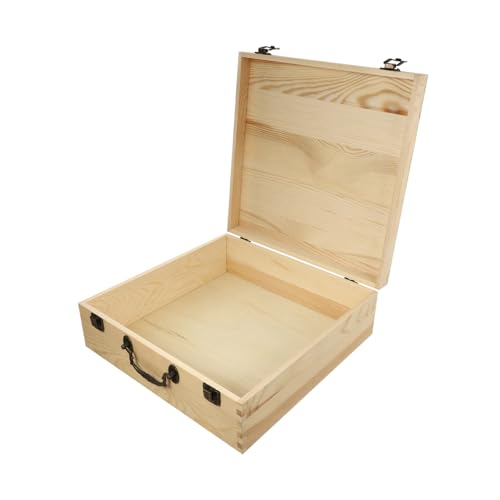 INOOMP Retro Holz Aufbewahrungskoffer mit Griff Kompakt Leicht Tragbar Vintage Stil Dekorative Geschenkbox für Zuhause Organisation und Ordnung von INOOMP