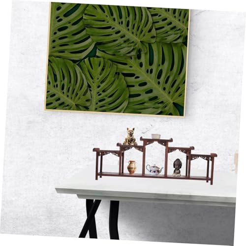 INOOMP Robuster Holz Display ständer aus Hochwertigem Hühnerflügelholz Elegantes Antikes Regal für Sammlerstücke Figuren und Kuriositäten Vielseitig Einsetzbar für Wohn von INOOMP