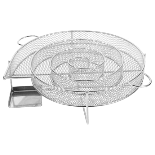 INOOMP Rund Geformter Kaltrauchgenerator aus Edelstahl mit Metallrost für Outdoor Bbq Räuchern Langlebiges Rauchgenerator Fleisch Fisch Gemüse Einfache Reinigung und Handhabung von INOOMP