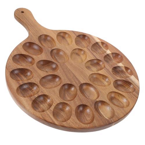 INOOMP Rustikale Doppelseitige Servierplatte aus Akazienholz Stabiles Deviled Eggs Tablett mit Flachem Boden und Praktischem Griff Leicht zu Reinigen für Festtagsfeiern und Partys INOOMP Rustikale Doppelseitige Servierplatte aus Akazienholz Stabiles Deviled Eggs Tablett mit Flachem Boden und Praktischem Griff Leicht zu Reinigen für Festtagsfeiern und Partys von INOOMP