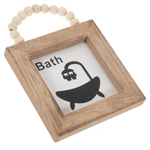 INOOMP Rustikales Hängendes Holzschild für Badezimmer Wanddekoration Langlebiges und Rostfreies Duschschild Kompakte Einfach Aufzuhängen Geeignet für Hotel Toilettenbereiche von INOOMP