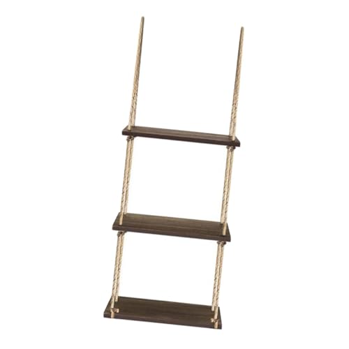 INOOMP Rustikales Stufiges Holz Wandregal mit Baumwollseil Hängendes Pflanzentopf Display Platzsparendes Wandmontage Regal für Wohnzimmer Schlafzimmer Badezimmer Dekoration INOOMP Rustikales Stufiges Holz Wandregal mit Baumwollseil Hängendes Pflanzentopf Display Platzsparendes Wandmontage Regal für Wohnzimmer Schlafzimmer Badezimmer Dekoration von INOOMP