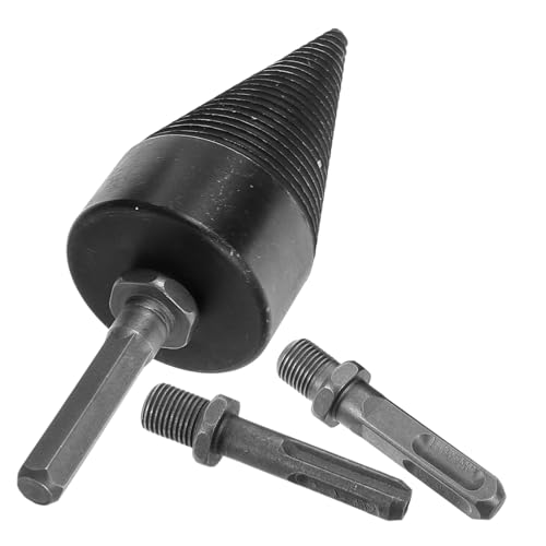 INOOMP Schwerer Holzspaltbohrer Set mit Abnehmbarem Bohrer und Hammerbohrer adapter Vielseitiger Brennholzbohrer für Ländliche Haushalte Effiziente Holzspaltung Kompatibel mit von INOOMP