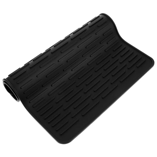 INOOMP Silikon Abtropfmatte Hitzebeständig Wärmedämmend Trocknungsunterlage mit Wasserablauf für Küche Tisch Schutzmatte Spülbecken Geschirrtopf Untersetzer von INOOMP