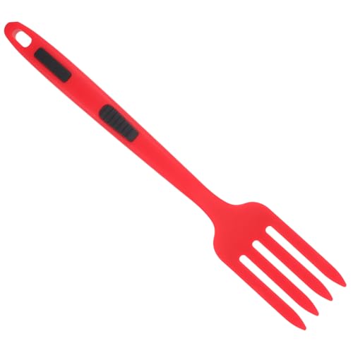 INOOMP Silikon Küchenutensil Pasta Server Gabel Ergonomisch Rutschfest Hitzebeständig Multifunktional für Salat und Kochen Spaghetti Gabel in Frischem Rot INOOMP Silikon Küchenutensil Pasta Server Gabel Ergonomisch Rutschfest Hitzebeständig Multifunktional für Salat und Kochen Spaghetti Gabel in Frischem Rot von INOOMP