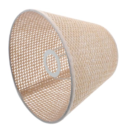 INOOMP Simulierter Rattan Lampenschirm Handgefertigt Tischlampe Lampenabdeckung Dekorativ Warmes Licht Einfach Installieren Rosa Gold Hexagonal Design von INOOMP