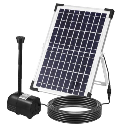 INOOMP Solar Teichpumpe Solarbrunnen Pumpe mit Verstellbarem Solarpanel Energiesparend Einfache Installation für Garten und Outdoor Fontänen von INOOMP