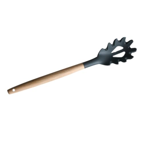 INOOMP Spaghetti Löffel mit Holzgriff Silikon Pasta Hitzebeständig Bpa Frei Multifunktional für Haushalt Nudeln Eier Dampfgerichte Küchenhelfer von INOOMP