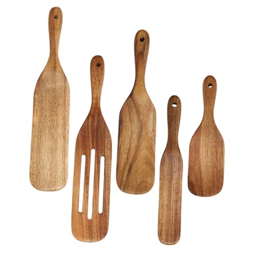 INOOMP Teiliges Holz küchenutensilien Hitzebeständigen Langlebigen Kochspachteln Ergonomischen Griffen und Aufhängeöhren zum Rühren Servieren und Mischen Küche von INOOMP