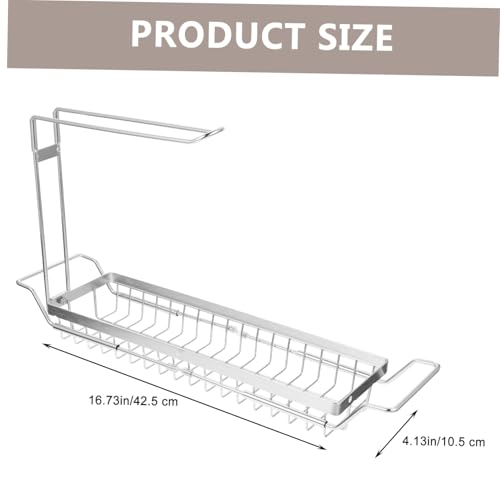 INOOMP Teleskopischer Spülbecken organizer aus Edelstahl Erweiterbares Spüle Regal für Schwämme Seife und Handtücher Luftdurchlässig Platzsparend Passend für Küchenspülen von INOOMP