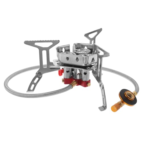 INOOMP Tragbarer Campingkocher Flammigem Edelstahlbrenner Faltbar und Winddicht Kompakt für Outdoor Picknick Wandern und Camping Stabiler Gaskocher mit Hoher Effizienz von INOOMP