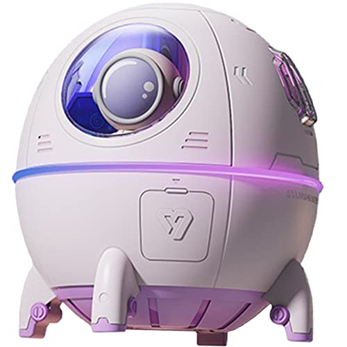 INOOMP USB Astronaut Spaceship Luftbefeuchter mit Nachtlicht Tragbarer Leiser Luftbefeuchter für Schlafzimmer und Kinderzimmer für Reisen und Entspannende von INOOMP
