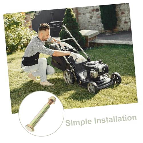 INOOMP Universeller Rasenmäher Radschrauben Stahl mit Mutter Präzise Passform für Hinterrad Kompatibel mit Diversen Modellen Komplett mit Bolzen und Kontermutter Langlebige Befestigung von INOOMP