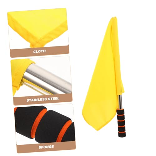 INOOMP Verkehrsleitflagge Gelb Hochsichtbar Warnflagge Schiedsrichter Fahne für Sport Training Rennen und Verkehrsführung von INOOMP