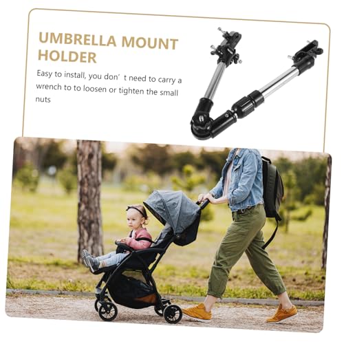 INOOMP Verstellbarer Regenschirmhalter Fahrrad und Kinderwagen Multifunktionaler Schwarzer Schirmständer Kompatibel mit Elektrorädern Gehhilfen und Kinderwagen Universeller Fahrrad von INOOMP