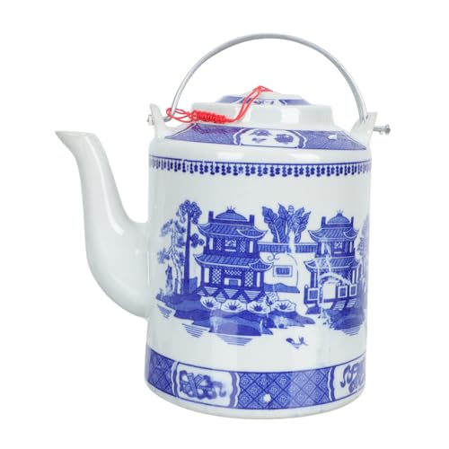 INOOMP Vintage Porzellan Kanne Große Kapazität Traditioneller Keramik Wasserkocher für Zuhause Restaurant Teezeremonie Stabile Basis von INOOMP