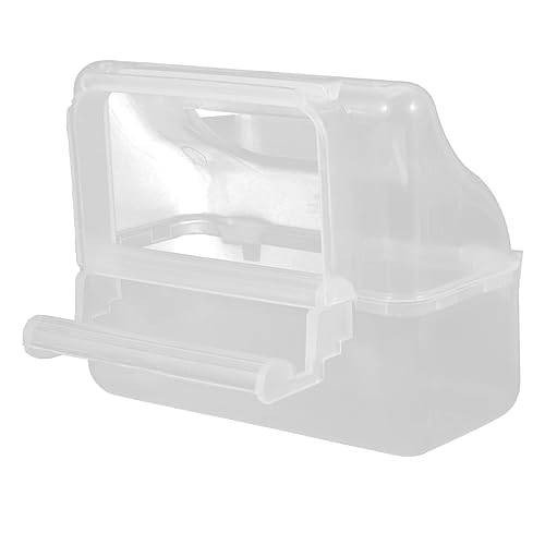 INOOMP Vogel Futterspender Transparent mit Deckel Hängende Vogelfutterstation für Wellensittiche Nymphensittiche und Andere zu Installieren Reinigen Futterabfälle von INOOMP